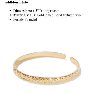 Gold Plated Floral Textured Bracelet